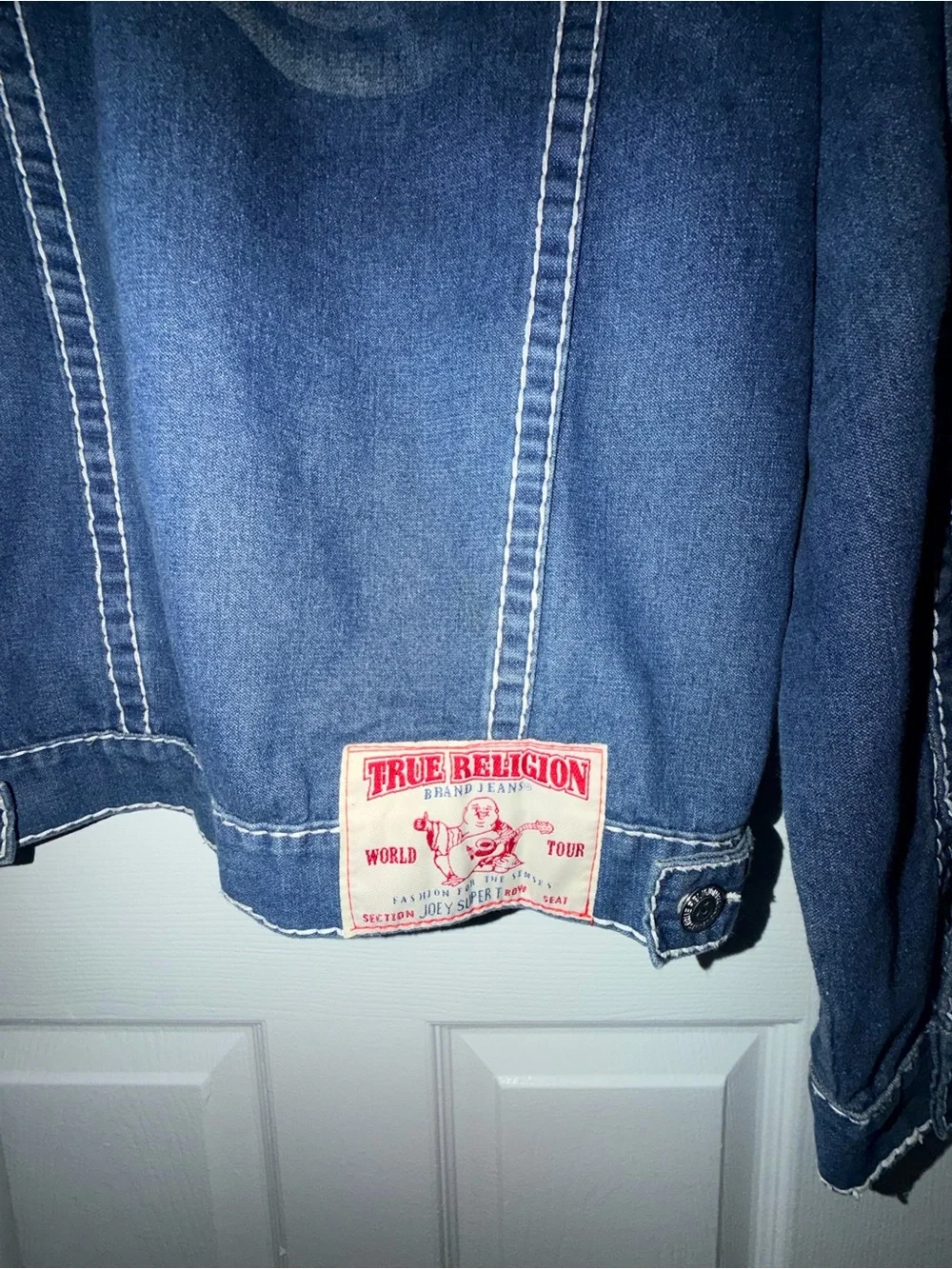 True Religion Men’s Denim Trucker Jacket 2XL Made in USA Y2K